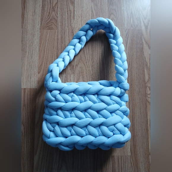Source Unknown Handbags - Chunky Knit Blue Handbag